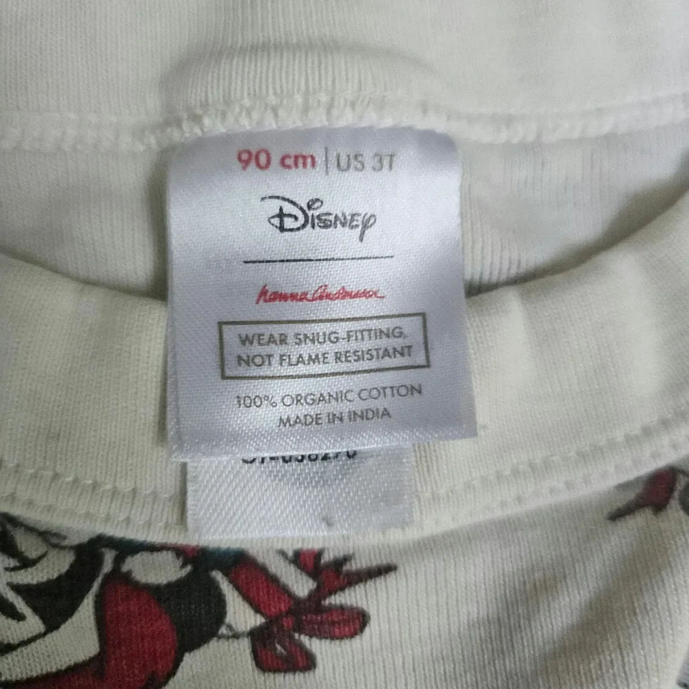 Hanna Andersson Disney Christmas Mickey Minnie Organic Cotton Pajama Set 3T 90cm